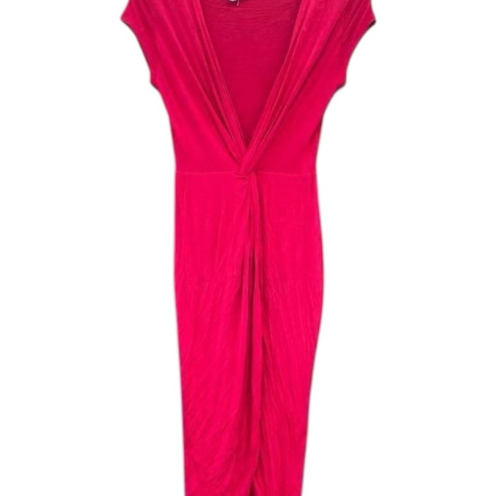 Pink Maxi Dress with Plunge Neckline